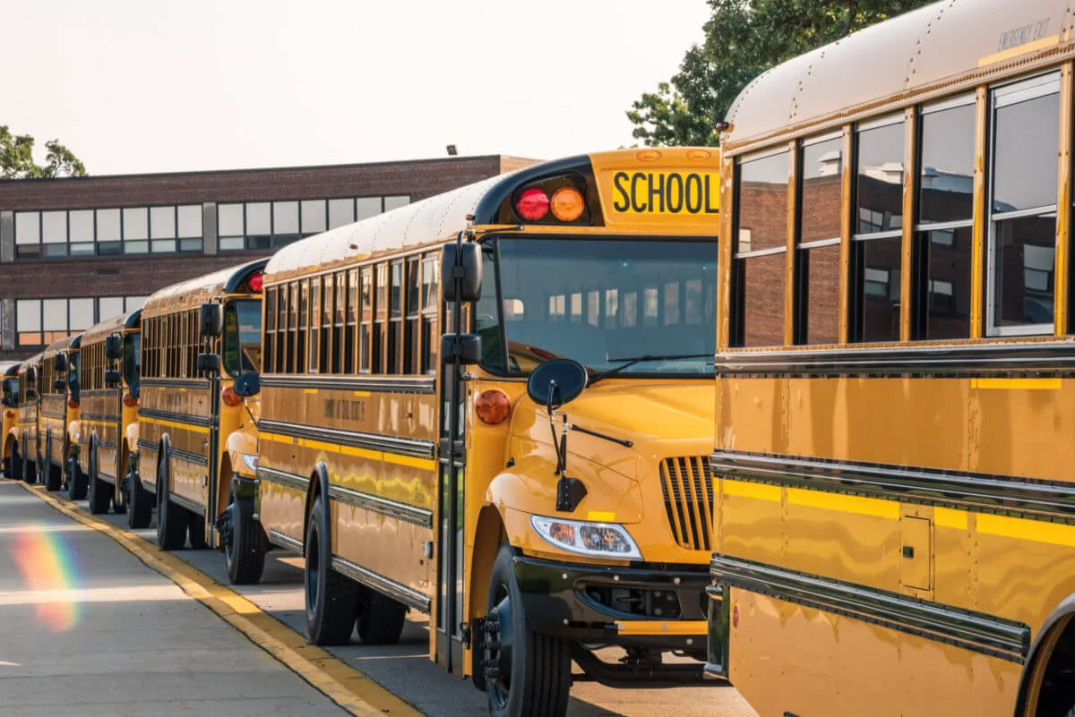 School buses in coronavirus pandemic