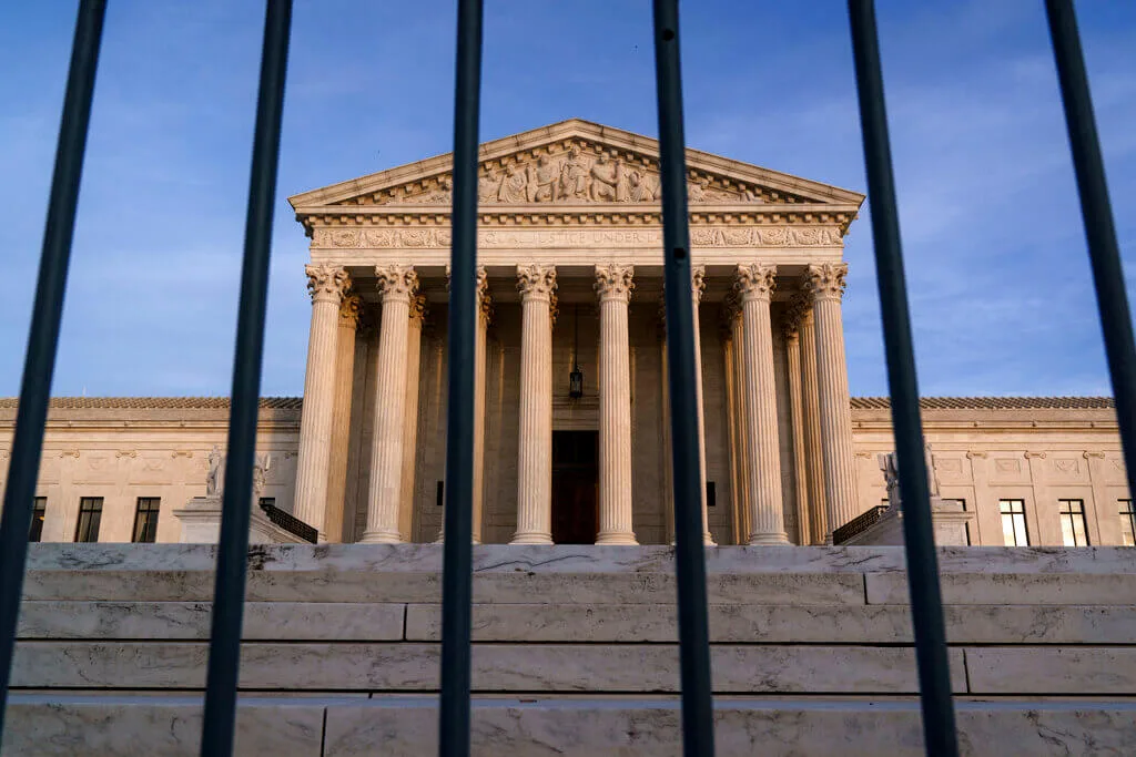 the Supreme Court in Washington, DC, where the Trump administration plead to require in person visits for the abortion pill