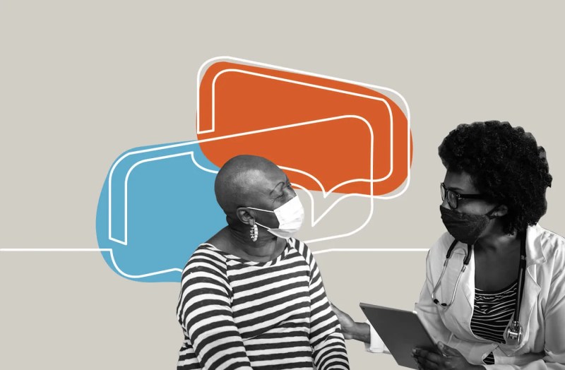 a Black doctor talking to Black patients and building covid vaccine trust