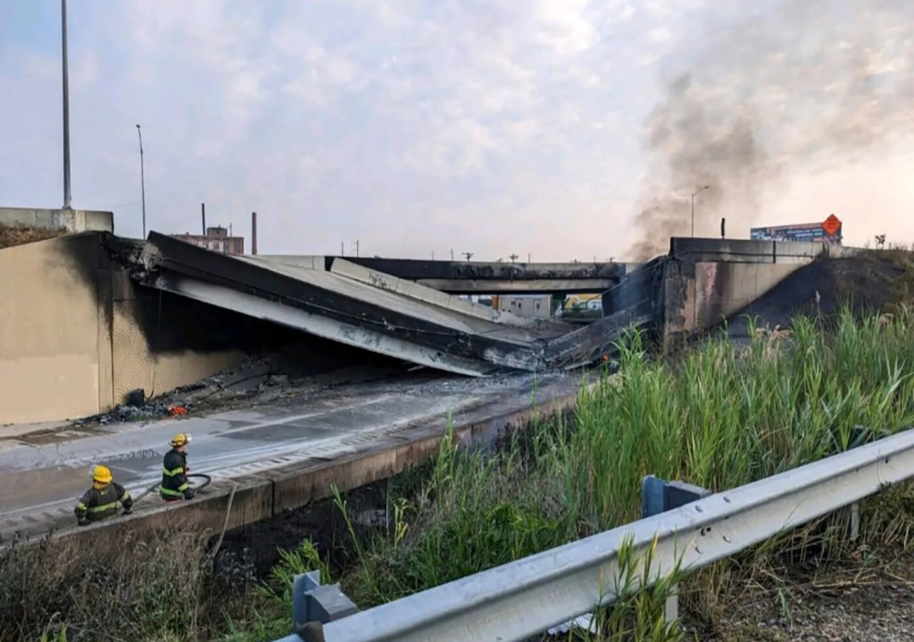Section of I-95 Collapses in Philadelphia After Tanker Truck Catches Fire
