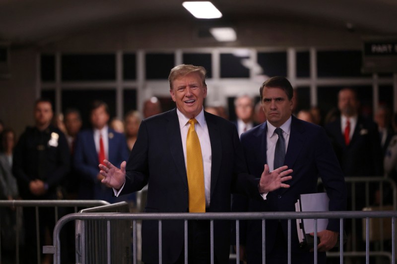 A video posted to Donald Trump's account on his social media network included references to a “unified Reich” among hypothetical news headlines if he wins the election in November.