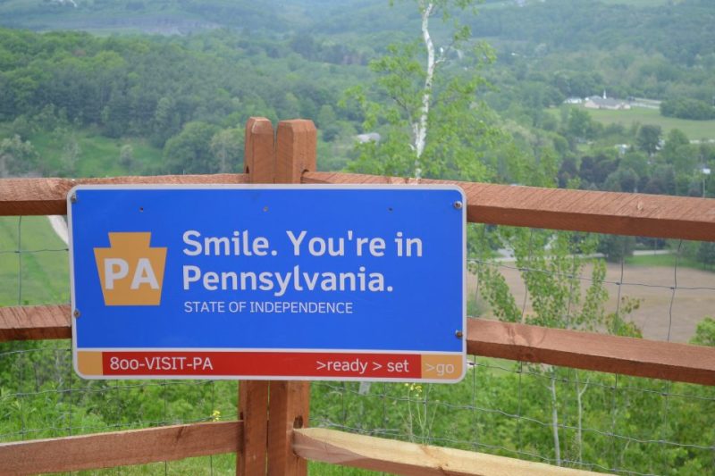 A sign that says "Smile. You're in Pennsylvania."