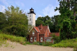 The lighthouse at Presque Isle beach