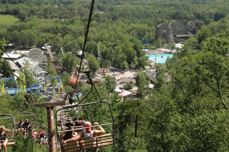 Elysburg, Pennsylvania - July 25, 2015: A view of Knoebels Amusement Resort