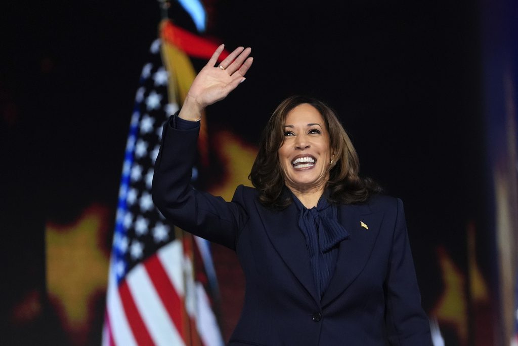 Democratic presidential nominee Vice President Kamala Harris speaks at the 2024 Democratic National Convention, Aug. 22, 2024 in Chicago. (AP Photo/Paul Sancya)