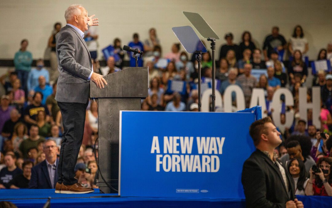 Tim Walz campaigns on freedom in Pennsylvania’s bellwether Northampton County