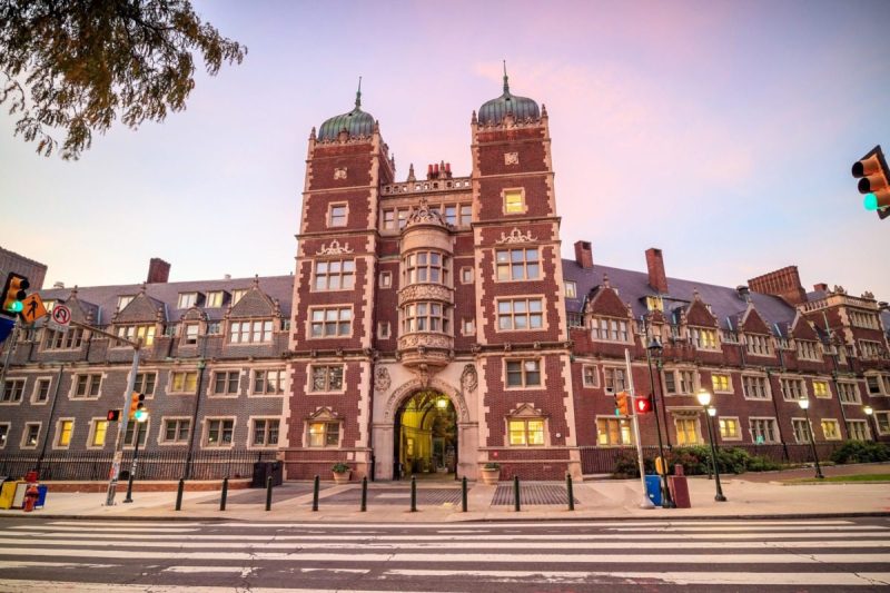 Very old building in University of Pennsylvania in Philadelphia, Pennsylvania