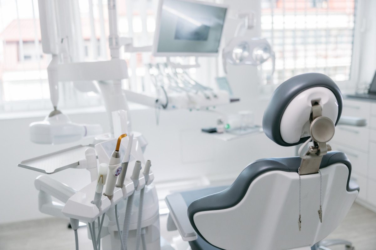 Modern dental drills and empty chair in the dentist’s office dental coverage