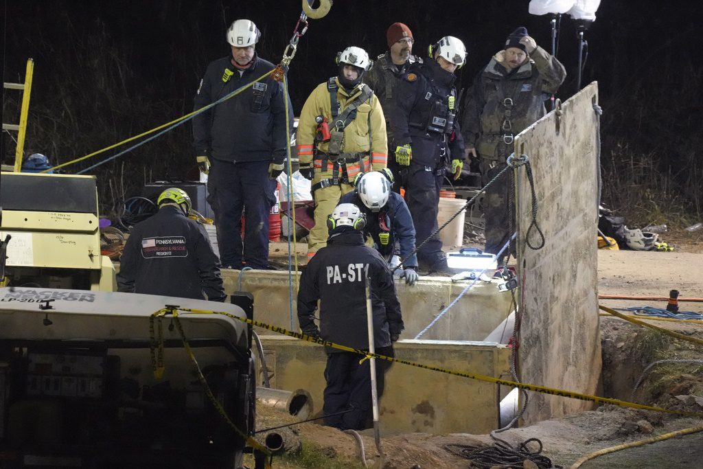 Police say searchers don't expect to find woman in Western Pennsylvania sinkhole alive