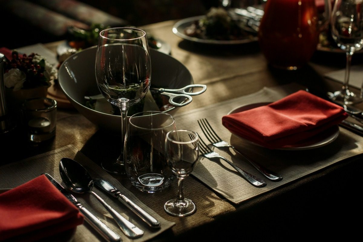 Place setting at a restaurant.