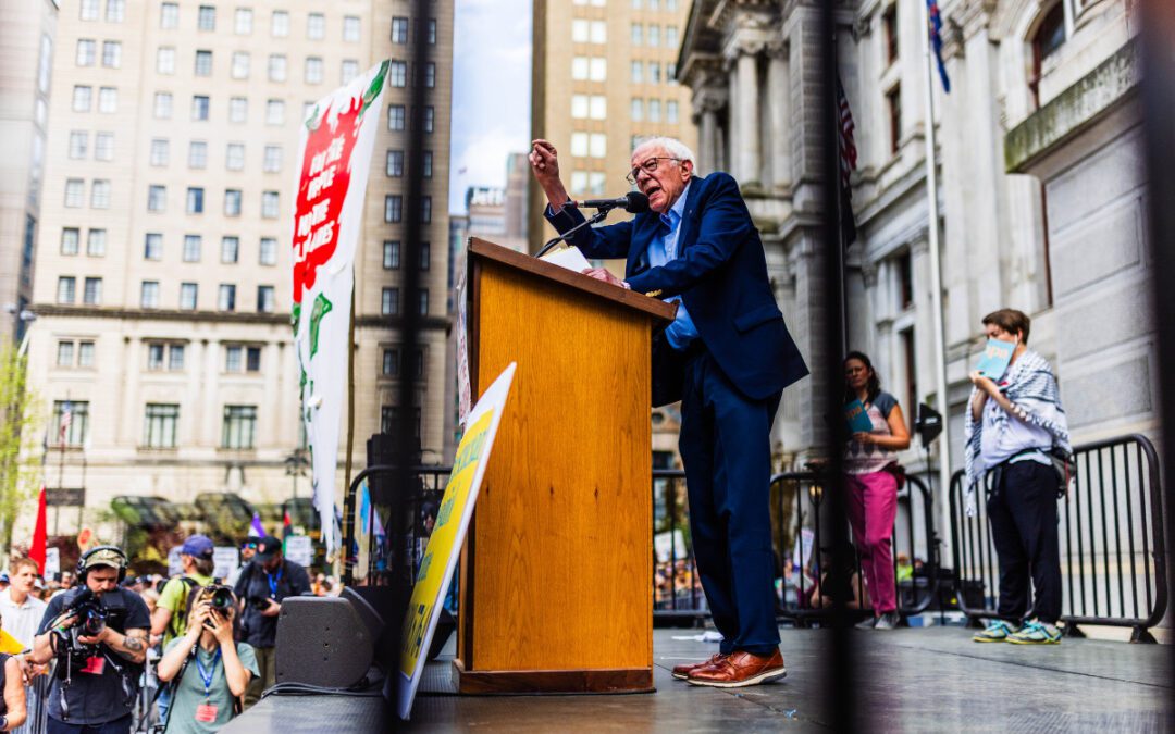 Thousands of Philly area union members rally with Bernie Sanders on May Day