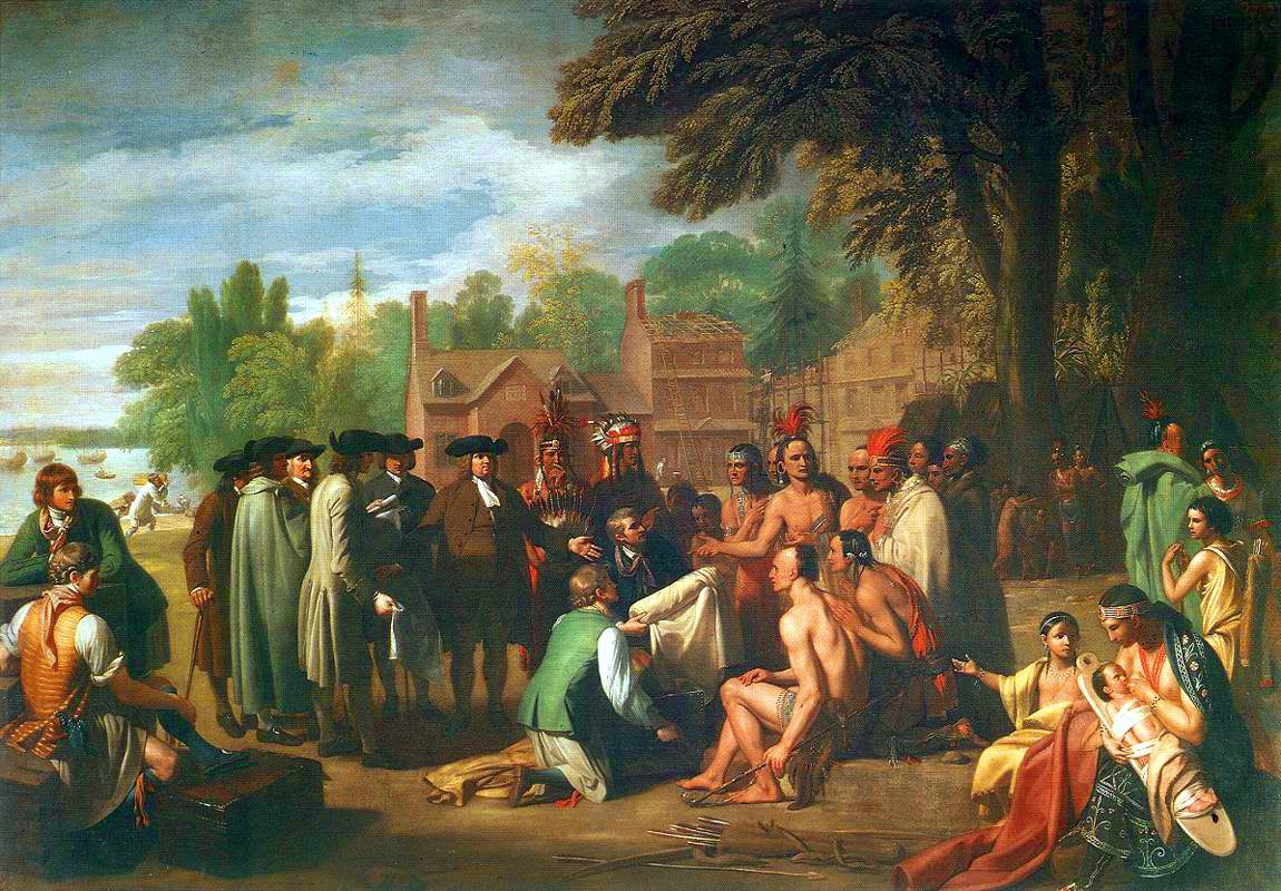 pa-s-real-founding-fathers a 1771 painting of william penn and various people from the lenape tribe