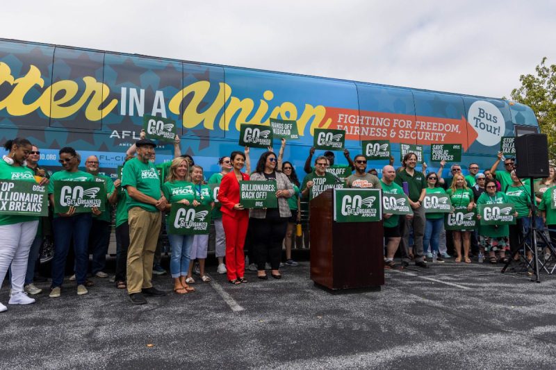 AFSCME bus tour, Trump,