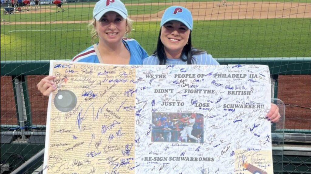 Phillies fans from Schuylkill County go viral with their ‘Declaration of Schwarber’