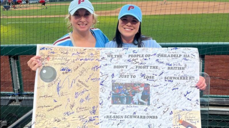 Phillies fans from Schuylkill County go viral with their ‘Declaration of Schwarber’