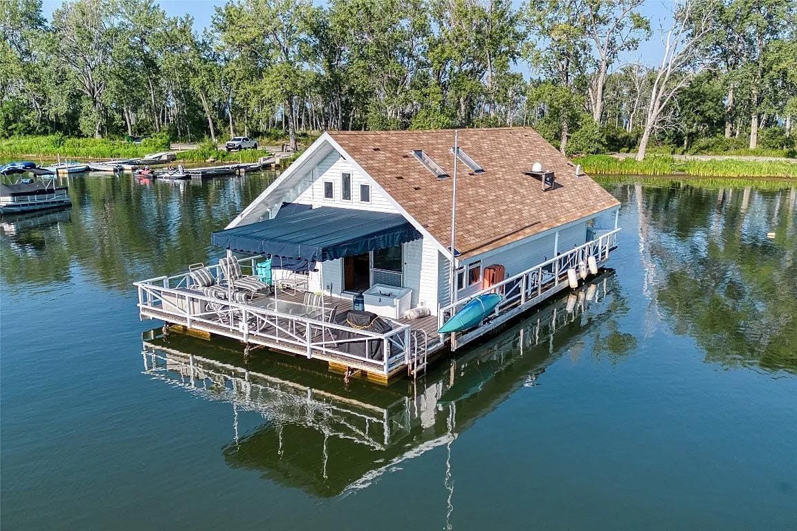 Houseboat No. 4 on Horseshoe Pond at Presque Isle State Park was listed for sale by Agresti Real Estate for $359,900 on Aug. 12, 2025. Houseboat No. 4 on Horseshoe Pond at Presque Isle State Park was listed for sale by Agresti Real Estate for $359,900 on Aug. 12, 2025.