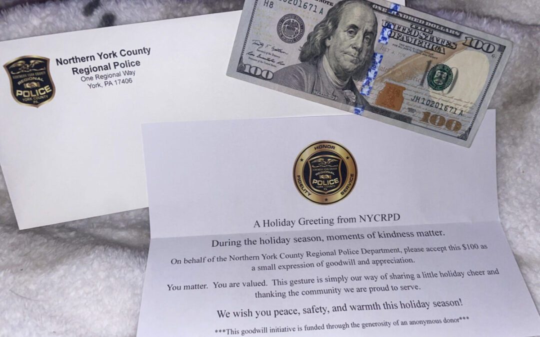 Northern York County Regional police handing out $10K before Christmas in $100 bills