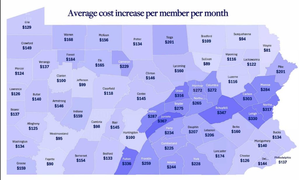 How much more are Pa. residents paying for ACA insurance