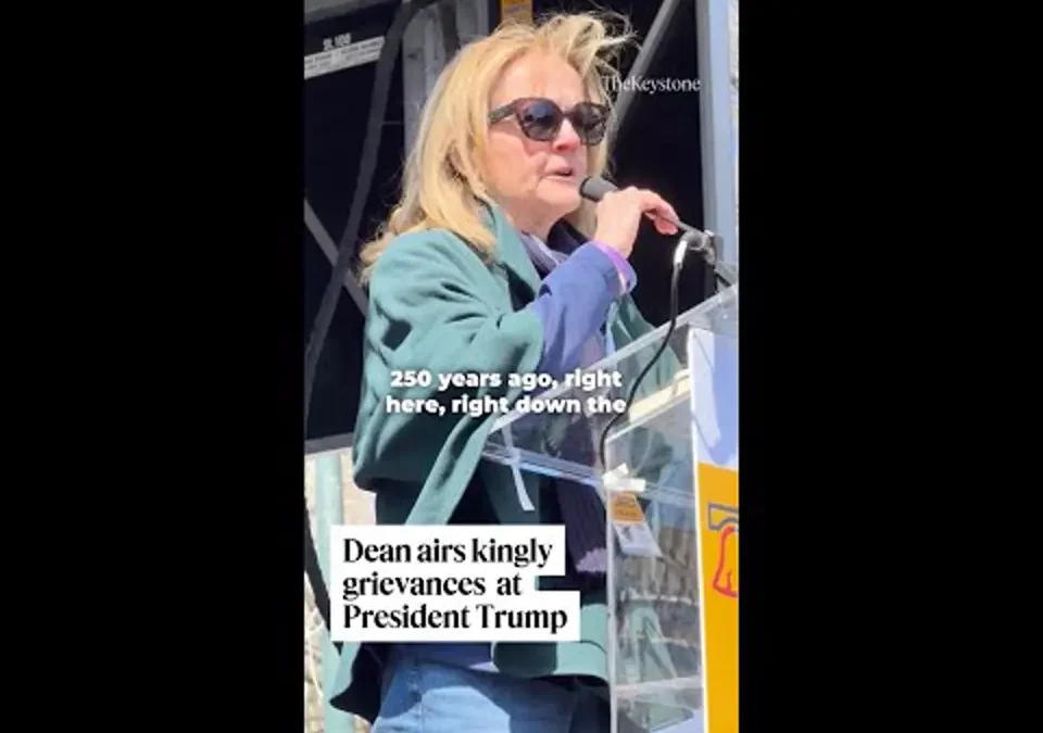 Madeleine Dean cites King George at Philly “No Kings” rally