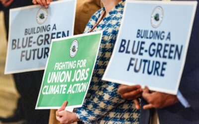 Blue-Green Caucus touts clean energy bills alongside unions and environmental groups