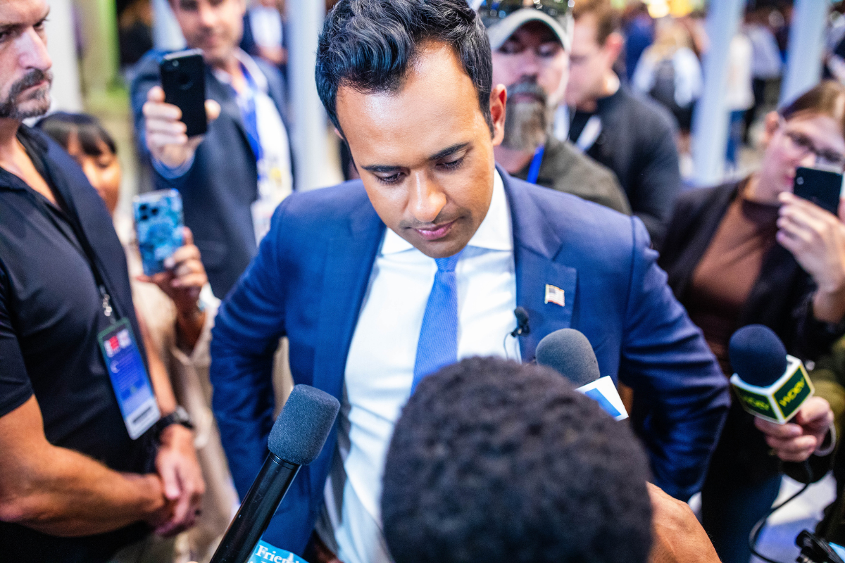 Vivek Ramaswamy at the Democratic National Convention in Chicago on Aug 22, 2024.