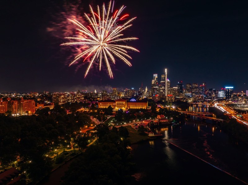 Fireworks burst over Philadelphia as part of the city’s Independence Day festival