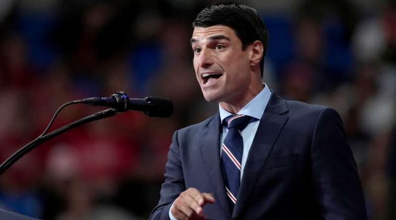 Rep. Rob Bresnahan speaking at a rally for President Donald Trump during the 2024 campaign.